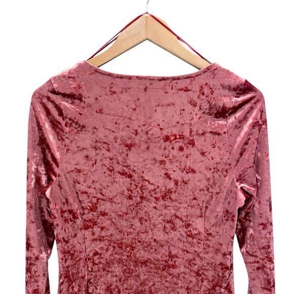 Party/Cocktail Long Sleeve Crushed Velvet Holiday Chic Mini Dress Juniors Large - Picture 7 of 12